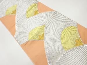 抽象松に曲線模様織出し袋帯